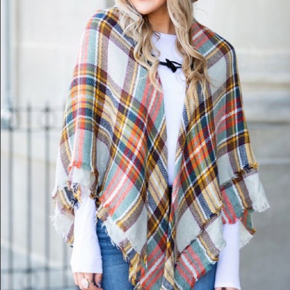Plaid Convertible Poncho